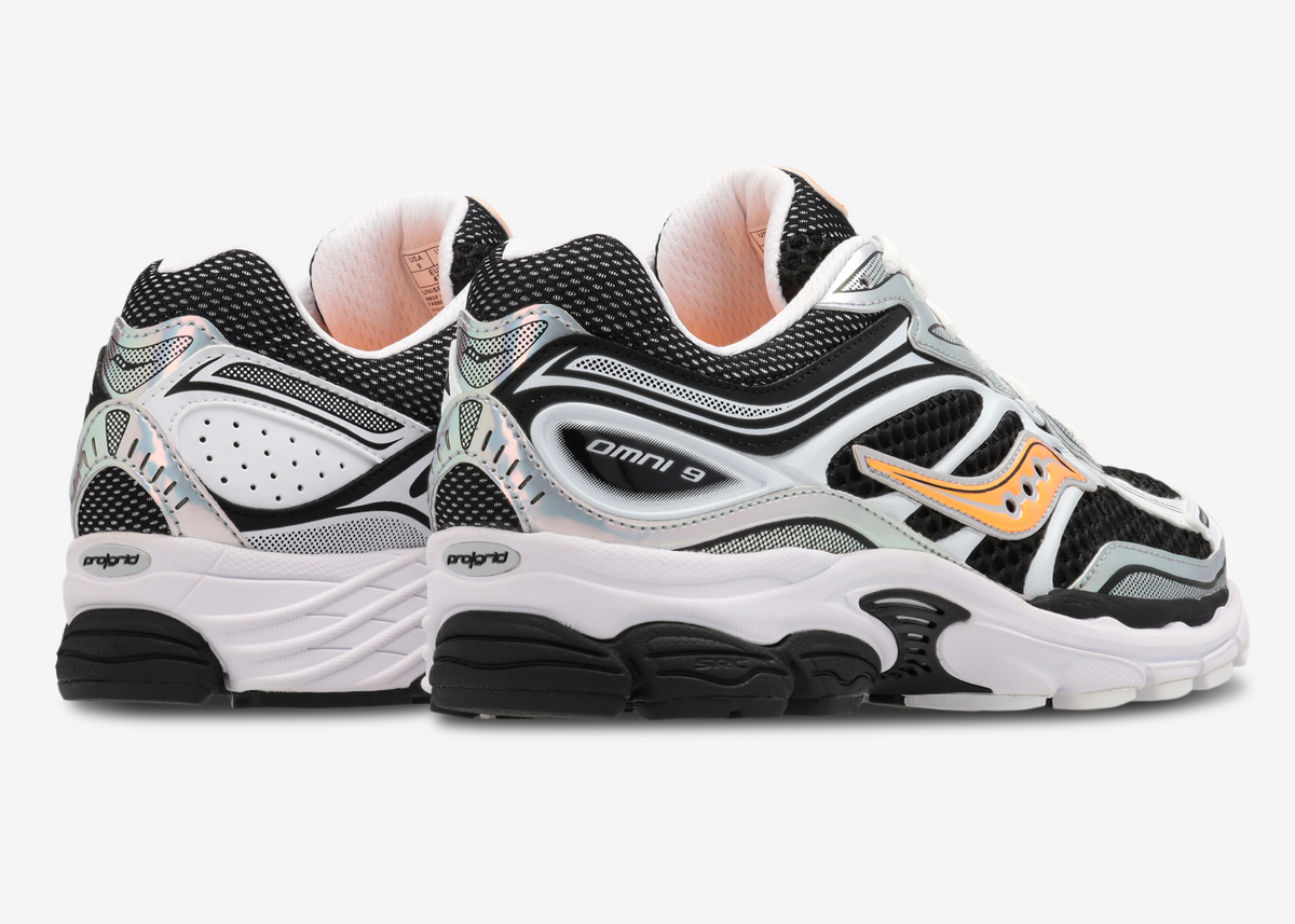 Saucony ProGrid Omni 9 Speed Shades White Black Orange