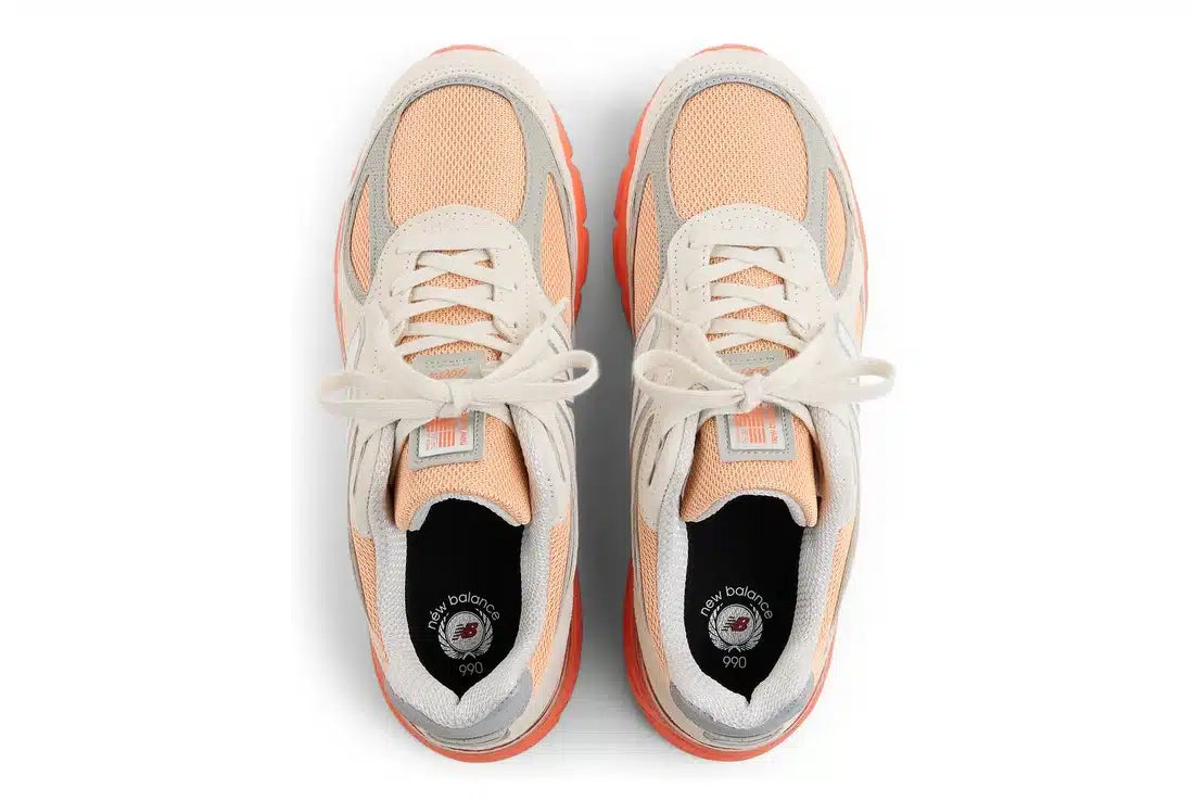 New Balance 990v4 MiUSA Moonbeam Tangerine Heat