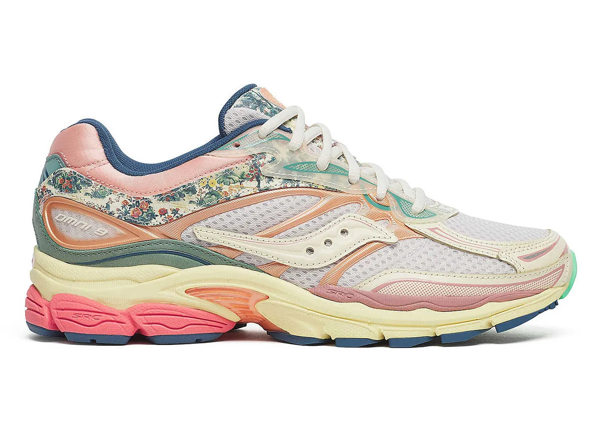 Saucony ProGrid Omni 9 Floral Beige Blue